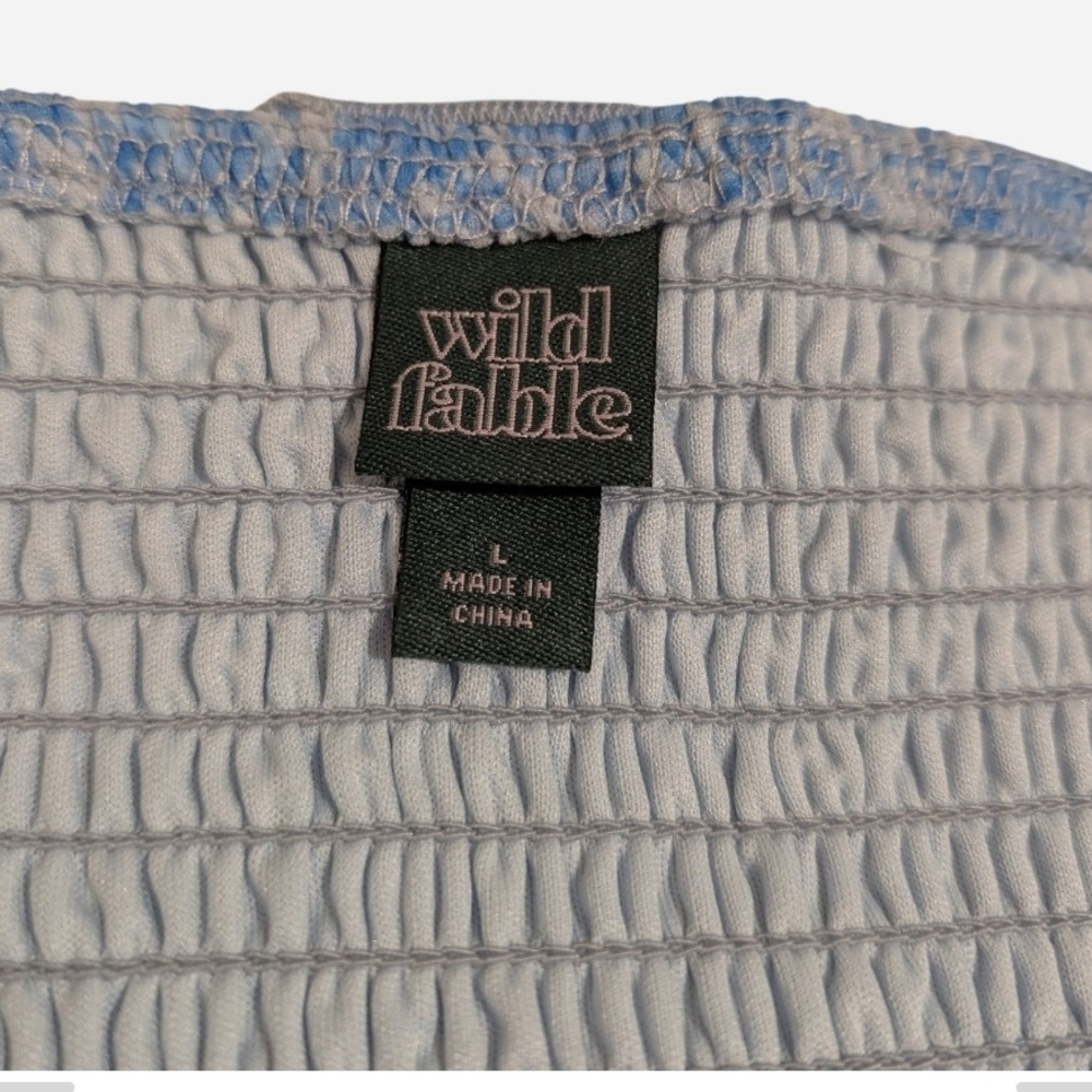 Wild Fable Light Blue Smocked Top - Picture 4 of 6